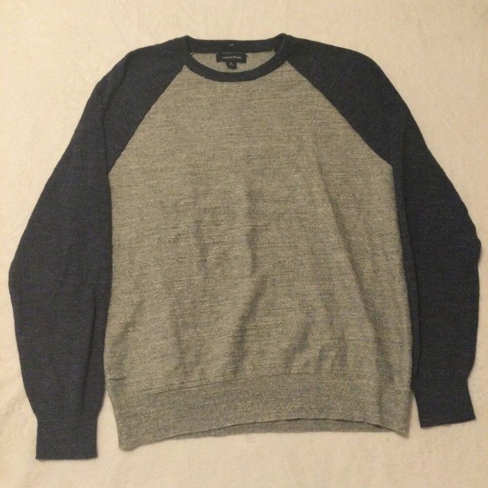 J. Crew Jean Slim Gray Blue Long Sleeve Pull Over Sweater Men’s M‎